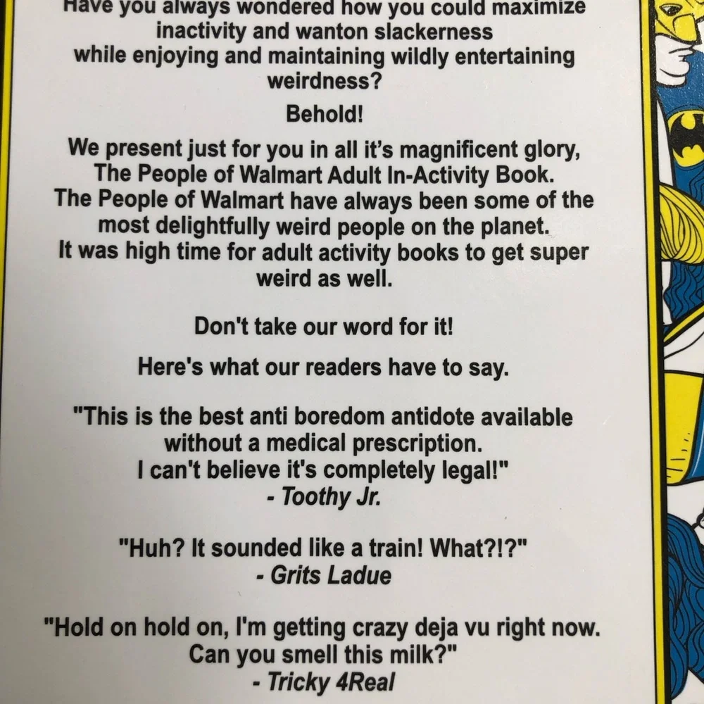 Humorous Adult Coloring Activity book The People of Walmart Rolling Back